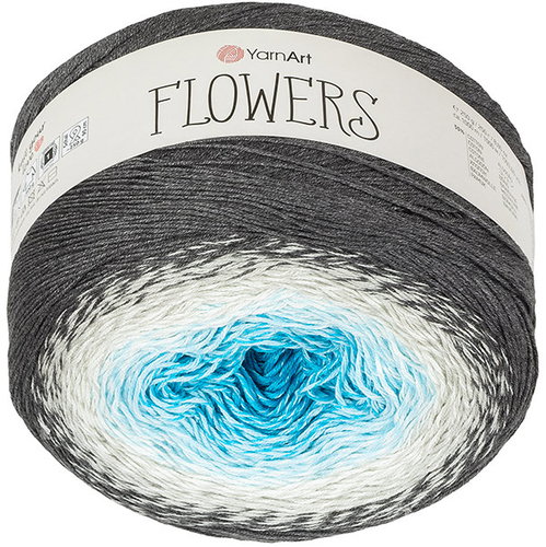 Axland Flowers 250 g - 251 šedá, modrá - Yarn - Main image