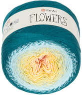 Axland Flowers 250 g - 270 zelená, žlutá, losos - Yarn