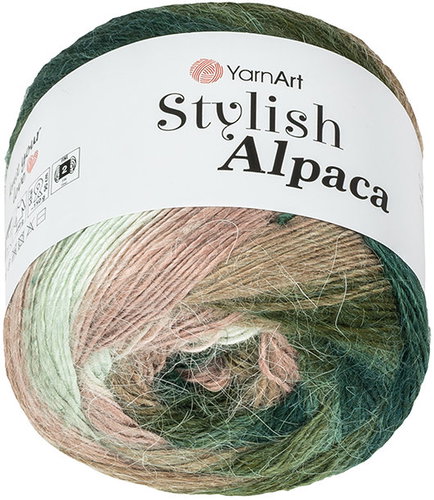 Axland Stylish Alpaca 150 g – 7702 green, beige - Yarn - Main image