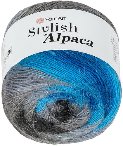 Axland Stylish Alpaca 150 g - 7709 modrá, šedá - Yarn - Main image