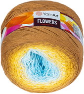 Axland Flowers 250 g - 309 hnědá, žlutá, modrá - Yarn