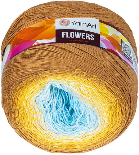 Axland Flowers 250 g – 309 brown, yellow, blue - Yarn - Main image