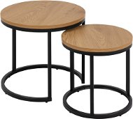 Set 2 stolků Spiro, dekor divoký dub, průměr 45,cm / 35 cm - Konferenční stolek