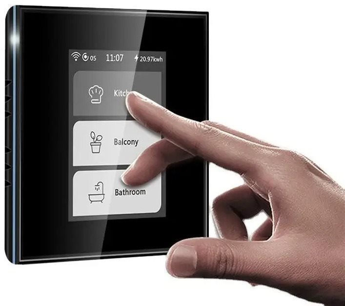 iQtech Millennium L8HSTYB, Wi-Fi multifunkční vypínač Smartlife, černý ...
