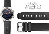 Aligator Watch 22 mm kožený remienok čierny - Remienok na hodinky