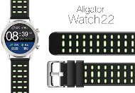 Watch Strap Aligator Watch 22mm Silicone Strap Dual Green - Řemínek