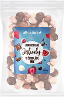 Allnature Mrazem sušené jahody Mix v mléčné, hořké a bílé čokoládě 250 g - Lyofilizované ovoce
