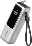 Anker Power Bank 25K, 165W, Built-In USB-C and Retractable Cable Silver - Power Bank