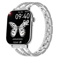 ARMODD Prime 2 silver with metal glitter strap + silicone strap - Smart Watch