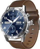 ARMODD Silentwatch 4 Pro, Silver with Brown Leather Strap + Silicone Strap - Smart Watch