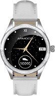 ARMODD Candywatch Crystal 2 strieborné s bielym koženým remienkom - Smart hodinky
