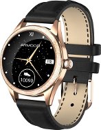 ARMODD Candywatch Crystal 2 zlaté s čiernym koženým remienkom - Smart hodinky