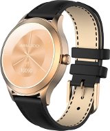 ARMODD Candywatch Premium 2 zlaté s čiernym koženým remienkom - Smart hodinky