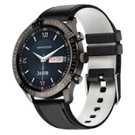 ARMODD Silentwatch 4 Lite schwarz mit schwarzem Lederarmband + Silikonarmband - Smartwatch