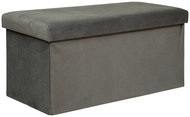 Atmosphera Long bench with storage LILOU, velvet, foldable, 76 × 38 cm, grey - Bench