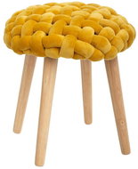 Atmosphera Cosy chair with plaid seat, diameter 43 cm, yellow - Stool