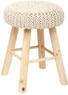 Atmosphera RETRO chair, upholstered, 43 × 32 cm, cream - Stool