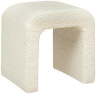 Atmosphera Chair SEVI in the shape of a round, bouclé, height 43 cm, beige - Ottoman