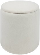 Atmosphera Pouf KAYDI bouclé, diameter 35 cm, white - Ottoman