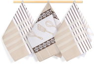 BELLATEX utěrka, sada 3 ks, 50 × 70, 160 květ béžový - Kuchyňské utěrky
