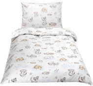 Bellatex Junior 90 / 024 zvieratka na obláčiku 140 × 200 + 70 × 90 - Detská posteľná bielizeň