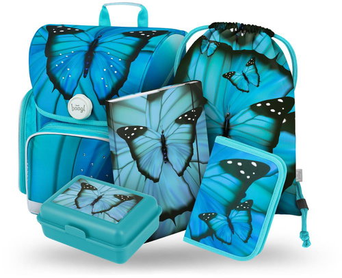 BAAGL 5 Set Ergo Butterfly: briefcase, pencil case, bag, folders, box - School Set - Main image