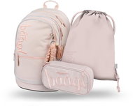 BAAGL 3 SET Core Creamy: Backpack, Pencil Case, Gymsack - School Set