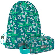 BAAGL MINECRAFT 2 SET Silver Creeper: penál, sáček - Školní set