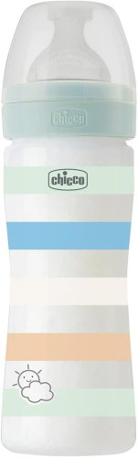 CHICCO Baby bottle Well-being silicone 250 ml boy - Baby Bottle - Main image