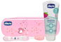 CHICCO Set zubní kartáček s pouzdrem + pasta Always Smiling růžový 12m+ - Sada pro ústní hygienu