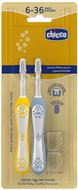 CHICCO Set of toothbrushes for children Indigo-Mustard 6 - 36 m, 2pcs - Oral Hygiene Set