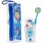 CHICCO Set péče o zuby Travel modrý, 3r+ - Sada pro ústní hygienu