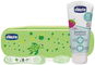 CHICCO Set zubní kartáček a pasta s fluorem v pouzdře Always Smiling zelená 12m+ - Sada pro ústní hygienu