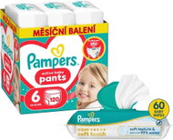 PAMPERS Pants vel. 6 (120 ks) + PAMPERS Aqua Soft Touch 60 ks - Plenkové kalhotky