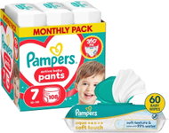 PAMPERS Pants vel. 7 (108 ks) + PAMPERS Aqua Soft Touch 60 ks - Nappies