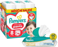 PAMPERS Pants vel. 8 (92 ks) + PAMPERS Aqua Soft Touch 60 ks - Plenkové kalhotky
