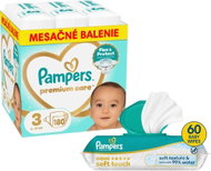 PAMPERS Premium Care veľ. 3 (180 ks) + PAMPERS Aqua Soft Touch 60 ks - Jednorazové plienky
