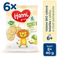 Hami BIO Rice Wheels with Apples and Orange Flavour 6× 40g - Crisps for Kids