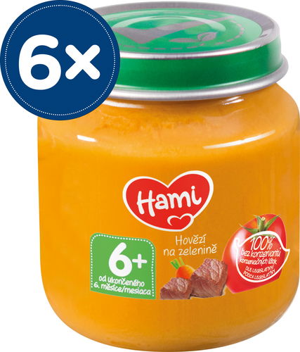Hami Hovězí na zelenině 6× 125 g - Příkrm - Hlavní obrázek
