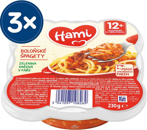 Hami Talířek Boloňské špagety 3× 230 g - Příkrm - Hlavní obrázek