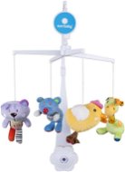 SUN BABY Plyšové hračky (medvedík, mačka, kuriatko, žirafka) - Kolotoč nad postieľku