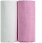 T-tomi TETRA Osušky 2 ks white + pink - Detská osuška