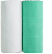 T-tomi TETRA Bath Towels 2 Pcs White + Green - Children's Bath Towel