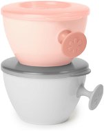 Skip Hop Bowls with Lid and Holder 3m+ Easy Grab Grey, Coral 2 × 240ml - Children's Bowl