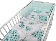 Children's Bedding COSING 3-Piece Bedding Set - Peonies with Flamingos Mint - Dětské povlečení