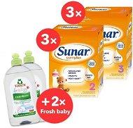 Sunar Complex 2 (3× 600 g) Sunar Complex 3 (3× 600 g) + 2× FROSCH Baby Umývací prostriedok 500 ml - Dojčenské mlieko