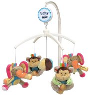 BABY MIX Plush carousel over the crib - Elephants and monkeys - Cot Mobile