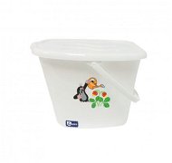 Gmini Bucket with lid Mole and strawberry white - Nappy Bin