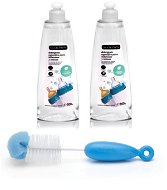 SUAVINEX SADA na čistenie a dezinfekciu 500 ml (2 ks) + kefa – modrá - Umývací prostriedok