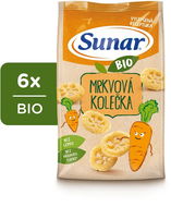 Chrumky pre deti Sunar BIO detské chrumky mrkvové kolieska 6× 45g - Křupky pro děti